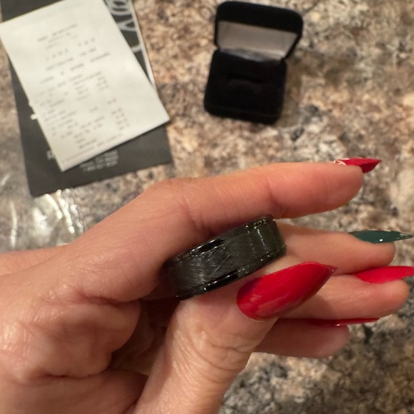 Men’s Black Tungsten Wedding Ring - Picture 5 of 7